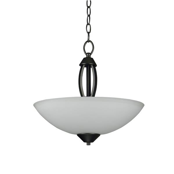 Whitfield Lighting Anna 16" x 15" Old Silver Finish With White Glass 3-Light Chandelier