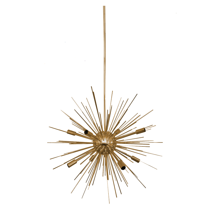 Whitfield Lighting Jennifer 24" x 24" Natural Gold Finish 8-Light Chandelier