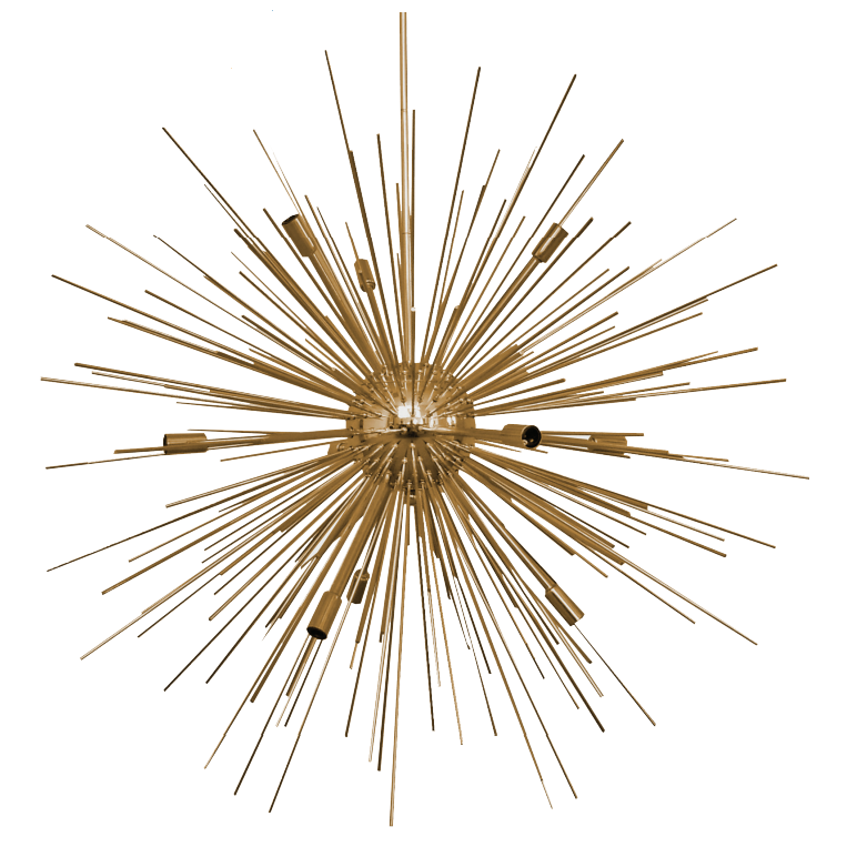 Whitfield Lighting Jennifer 36" x 36" Natural Gold Finish 10-Light Chandelier