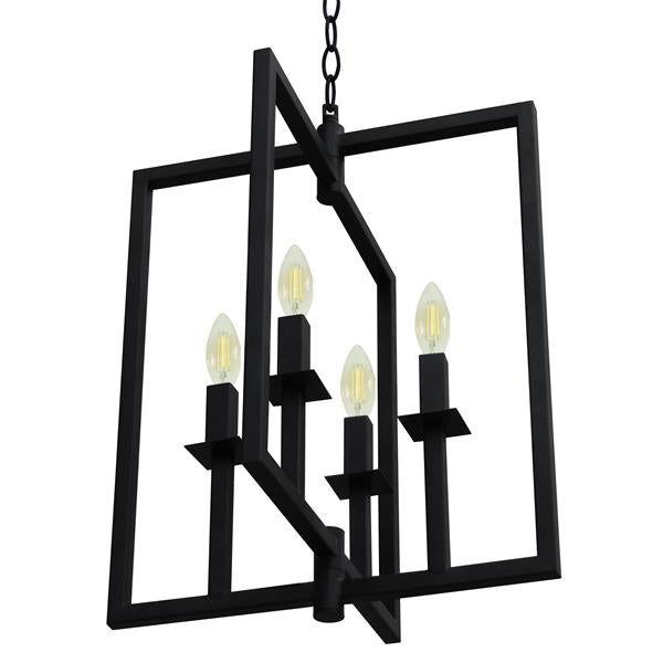 Whitfield Lighting Maxine 15" x 15" Black Finish 4-Light Chandelier
