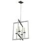 Whitfield Lighting Maxine 15" x 15" Satin Steel Finish 4-Light Chandelier
