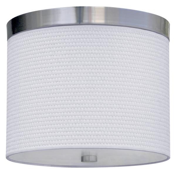 Whitfield Lighting Penny 10" x 8" White Fabric 2 LED Light Flush Mount Lamp