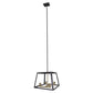 Whitfield Lighting Qadira 16" x 16" Ebony Bronze/Gold Finish With Retro Exposed Sockets 4-Light Chandelier