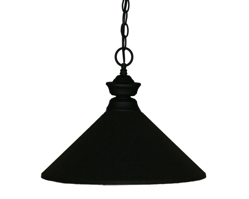Z-Lite 14" 1-Light Matte Black Steel Pendant Light