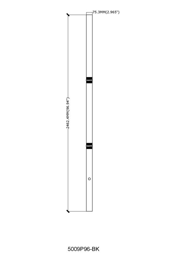Z-Lite 3" W x 97" H Black Aluminum Outdoor Post and Hardware