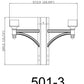 Z-Lite 501-3BK 3-Bulb Base Black Aluminum Outdoor Post and Hardware