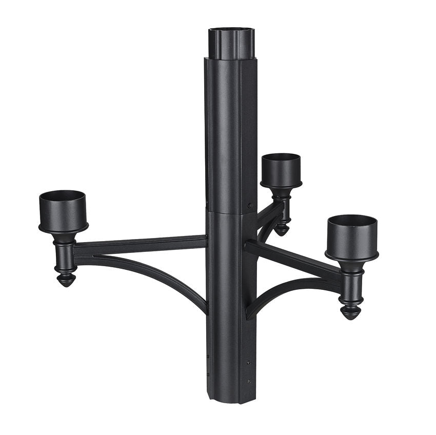 Z-Lite 501-4BK 4-Bulb Base Black Aluminum Outdoor Post and Hardware