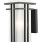 Z-Lite Abbey 7" 1-Light Black Outdoor Wall Sconce With Matte Opal Glass Shade