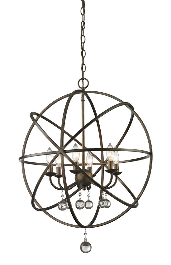 Z-Lite Acadia 24" 6-Light Golden Bronze Steel Pendant Light