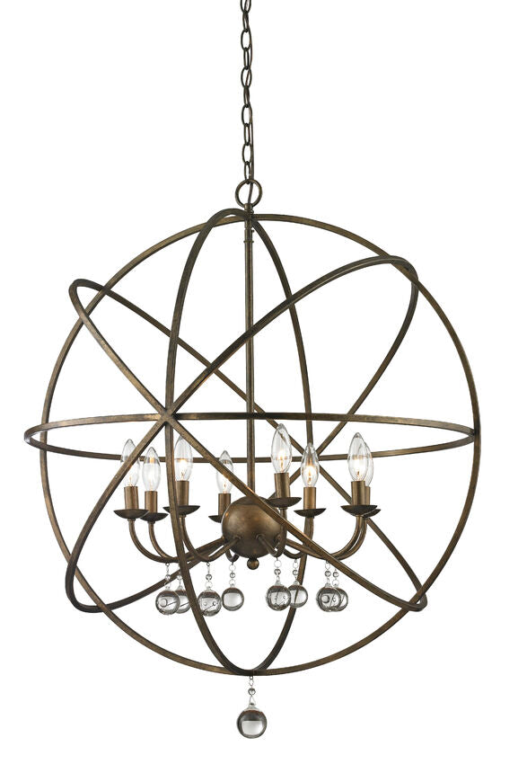 Z-Lite Acadia 30" 8-Light Golden Bronze Steel Pendant Light
