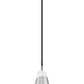Z-Lite Aimie 1-Light Candelabra Bulb Base Brushed Nickel Steel Frame Feathered White Glass Shade Pendant Light