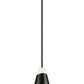 Z-Lite Aimie 1-Light Candelabra Bulb Base Matte Black Steel Frame White Swirl Glass Shade Pendant Light