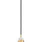 Z-Lite Aimie 1-Light Candelabra Bulb Base Modern Gold Steel Frame Feathered White Glass Shade Pendant Light