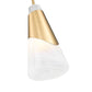 Z-Lite Aimie 1-Light Candelabra Bulb Base Modern Gold Steel Frame Feathered White Glass Shade Pendant Light