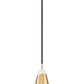 Z-Lite Aimie 1-Light Candelabra Bulb Base Modern Gold Steel Frame Feathered White Glass Shade Pendant Light