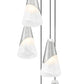 Z-Lite Aimie 5-Light Candelabra Bulb Base Brushed Nickel Steel Frame Feathered White Glass Shade Chandelier