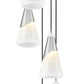 Z-Lite Aimie 5-Light Candelabra Bulb Base Brushed Nickel Steel Frame Feathered White Glass Shade Chandelier