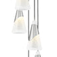 Z-Lite Aimie 5-Light Candelabra Bulb Base Brushed Nickel Steel Frame Feathered White Glass Shade Chandelier