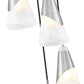 Z-Lite Aimie 5-Light Candelabra Bulb Base Brushed Nickel Steel Frame Feathered White Glass Shade Chandelier
