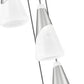 Z-Lite Aimie 5-Light Candelabra Bulb Base Brushed Nickel Steel Frame Feathered White Glass Shade Chandelier