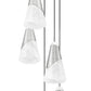 Z-Lite Aimie 5-Light Candelabra Bulb Base Brushed Nickel Steel Frame Feathered White Glass Shade Chandelier
