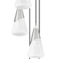 Z-Lite Aimie 5-Light Candelabra Bulb Base Brushed Nickel Steel Frame Feathered White Glass Shade Chandelier