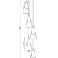 Z-Lite Aimie 5-Light Candelabra Bulb Base Matte Black Steel Frame Feathered White Glass Shade Chandelier