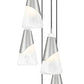Z-Lite Aimie 5-Light Candelabra Bulb Base Brushed Nickel Steel Frame Feathered White Glass Shade Chandelier