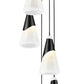 Z-Lite Aimie 5-Light Candelabra Bulb Base Matte Black Steel Frame Feathered White Glass Shade Chandelier