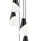 Z-Lite Aimie 5-Light Candelabra Bulb Base Matte Black Steel Frame Feathered White Glass Shade Chandelier