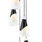 Z-Lite Aimie 5-Light Candelabra Bulb Base Matte Black Steel Frame Feathered White Glass Shade Chandelier