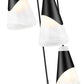 Z-Lite Aimie 5-Light Candelabra Bulb Base Matte Black Steel Frame Feathered White Glass Shade Chandelier
