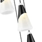 Z-Lite Aimie 5-Light Candelabra Bulb Base Matte Black Steel Frame Feathered White Glass Shade Chandelier
