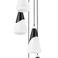 Z-Lite Aimie 5-Light Candelabra Bulb Base Matte Black Steel Frame Feathered White Glass Shade Chandelier
