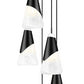 Z-Lite Aimie 5-Light Candelabra Bulb Base Matte Black Steel Frame Feathered White Glass Shade Chandelier