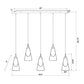 Z-Lite Aimie 5-Light Candelabra Bulb Base Matte Black Steel Frame Feathered White Glass Shade Linear Chandelier