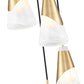 Z-Lite Aimie 5-Light Candelabra Bulb Base Modern Gold Steel Frame Feathered White Glass Shade Chandelier