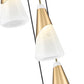 Z-Lite Aimie 5-Light Candelabra Bulb Base Modern Gold Steel Frame Feathered White Glass Shade Chandelier