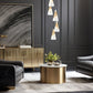 Z-Lite Aimie 5-Light Candelabra Bulb Base Modern Gold Steel Frame Feathered White Glass Shade Chandelier