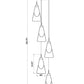 Z-Lite Aimie 5-Light Candelabra Bulb Base Modern Gold Steel Frame Feathered White Glass Shade Chandelier