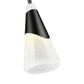 Z-Lite Aimie 7" 1-Light Candelabra Bulb Base Matte Black Steel Frame Feathered White Glass Shade Pendant Light