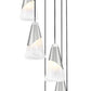 Z-Lite Aimie 7-Light Candelabra Bulb Base Brushed Nickel Steel Frame Feathered White Glass Shade Chandelier