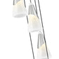 Z-Lite Aimie 7-Light Candelabra Bulb Base Brushed Nickel Steel Frame Feathered White Glass Shade Chandelier