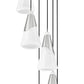 Z-Lite Aimie 7-Light Candelabra Bulb Base Brushed Nickel Steel Frame Feathered White Glass Shade Chandelier