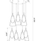 Z-Lite Aimie 7-Light Candelabra Bulb Base Brushed Nickel Steel Frame Feathered White Glass Shade Chandelier