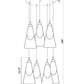 Z-Lite Aimie 7-Light Candelabra Bulb Base Matte Black Steel Frame Feathered White Glass Shade Chandelier