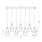 Z-Lite Aimie 7-Light Candelabra Bulb Base Matte Black Steel Frame Feathered White Glass Shade Linear Chandelier