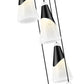 Z-Lite Aimie 7-Light Candelabra Bulb Base Matte Black Steel Frame Feathered White Glass Shade Chandelier