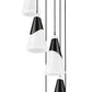 Z-Lite Aimie 7-Light Candelabra Bulb Base Matte Black Steel Frame Feathered White Glass Shade Chandelier