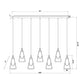 Z-Lite Aimie 7-Light Candelabra Bulb Base Modern Gold Steel Frame Feathered White Glass Shade Linear Chandelier